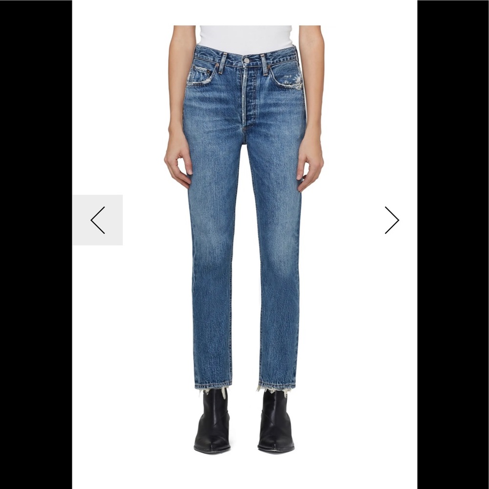 Agolde Riley high rise straight cropped size28 color frequency. Brand new w tags
